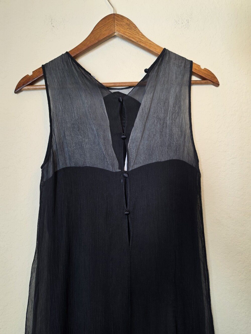 Rebecca Taylor Silk Sheer Shift Dress Womens Size 2 Black Luxury 90s Minimalist - Picture 10 of 11